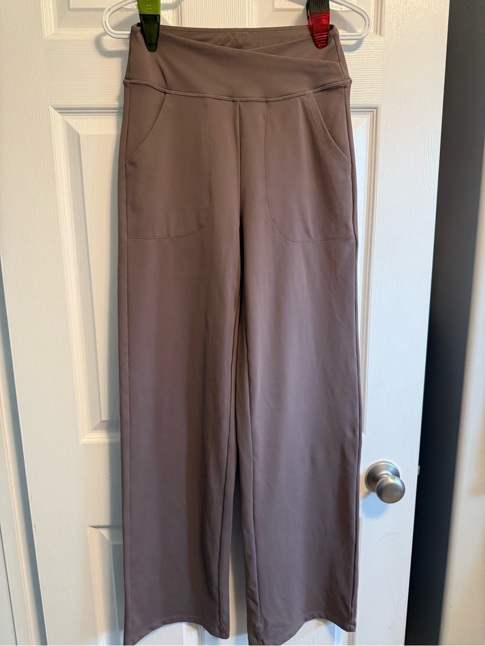 CRZ YOGA Dusty Mauve Wide-Leg Crossover Yoga Pants